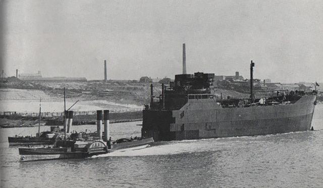 newly built forward half of the oil tanker Imperial Transport