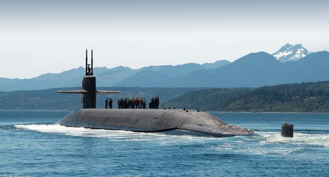 Though there are many possible applications for the nearly silent propulsion generated by the proposed waterjets, the best might be on ballistic-missile submarines. The potential 5- to 10-knot speeds would allow Ohio-class boats, such as the USS Henry M. Jackson (SSBN-730), shown, and future Columbia-class subs to operate inside their patrol areas with the reactors running at lower levels, conserving nuclear fuel and extending their useful lives.