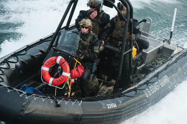 A Coast Guard maritime security response team