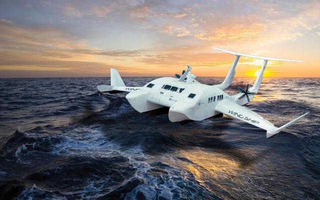 The Wingship WSH-1000 is a commercial turboprop-powered concept with the capacity of a regional airliner. The design includes room for 100 passengers, an unrefueled range of more than 600 miles, and a cruising speed of about 110 miles per hour. Larger, jet-powered designs would approach the capability of an expeditionary fast transport ship.