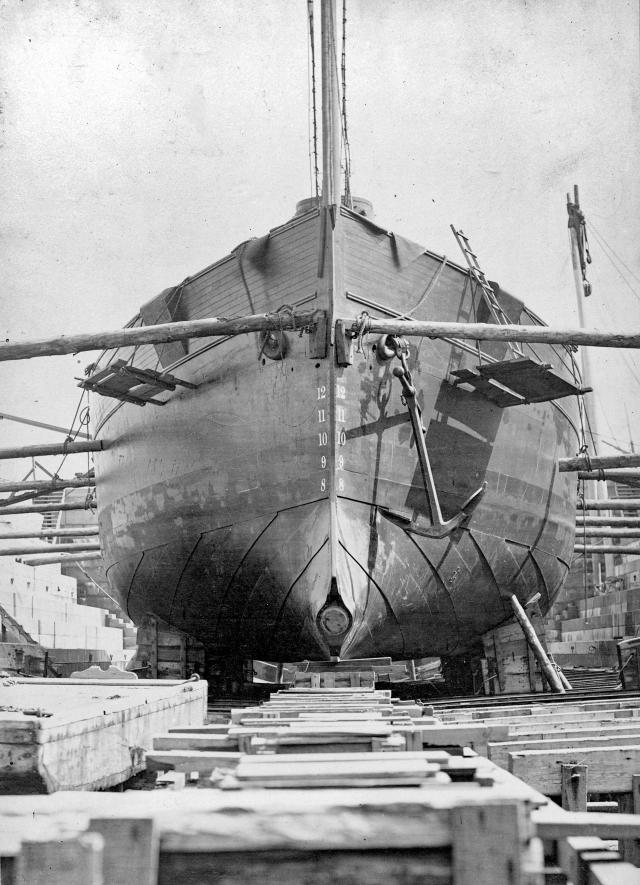 Ram USS Intrepid in drydock