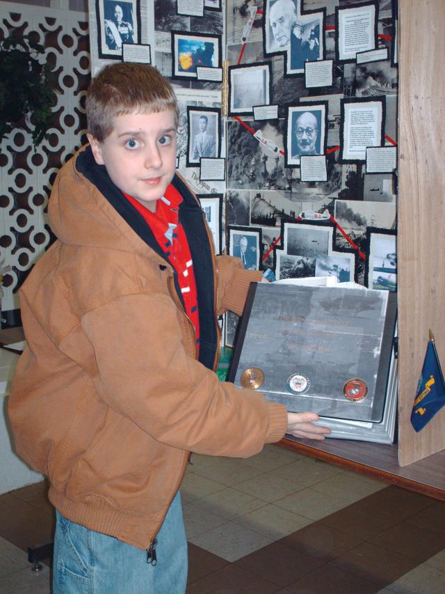 Zach Matney with his Pearl Harbor National History Day project