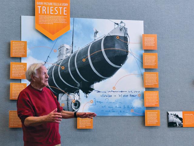 A pioneering explorer: During a 2017 commemorative event, Don Walsh speaks about his time as pilot of the bathyscaphe Trieste, in which he reached the deepest part of the ocean in 1960.