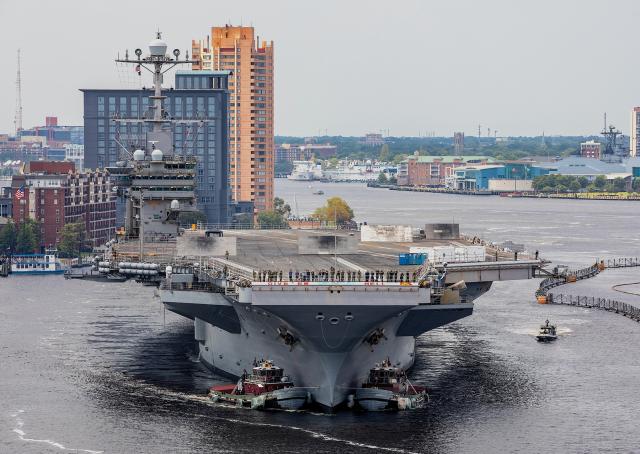 The Harry S. Truman (CVN-75) began maintenance at Norfolk Naval Shipyard in July.