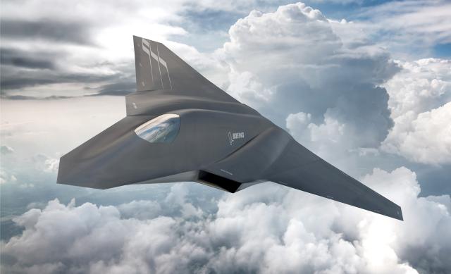 An artist’s conception of a possible F/A-XX aircraft for the NGAD family of systems.