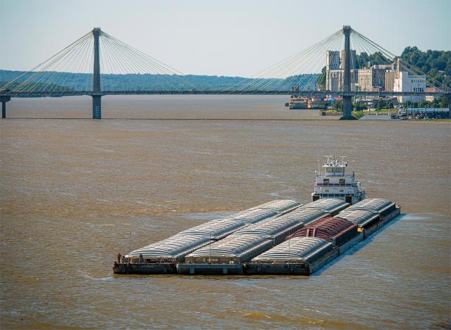 Jones Act–regulated barge traffic on the Mississippi River.