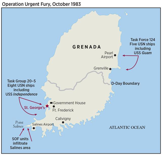 Map - Operation Urgent Fury
