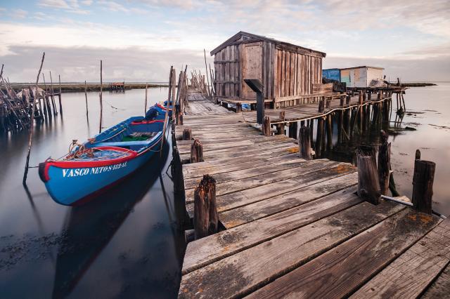 wooden pier in Carrasqueira, Portugal