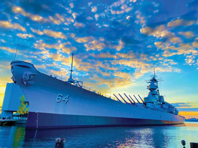 Big Wisky—Still Frosty Jeffrey Dao  The museum ship Wisconsin (BB-64), berthed in Norfolk, Virginia, November 2021.