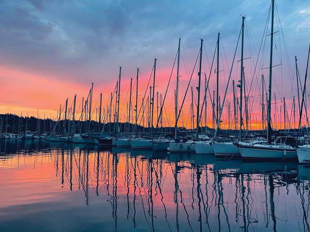 Corfu Nights LT Nathan Heltzel, USCG The sun sets at Gouvia Marina in Corfu, Greece.