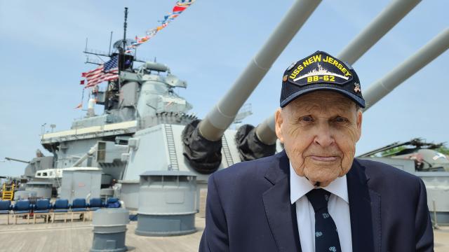 	Returning Home Libby Jones  A veteran visits the Battleship New Jersey Museum and Memorial, Camden, New  Jersey, May 2023