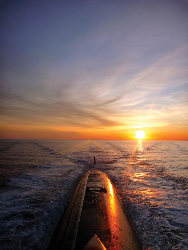 Goodbye sea,  	see you soon CDR Noah McBurnett, USN Taken on the photographer’s last officer of the deck, on board the USS Houston (SSN-713) in the Indo-Pacific.