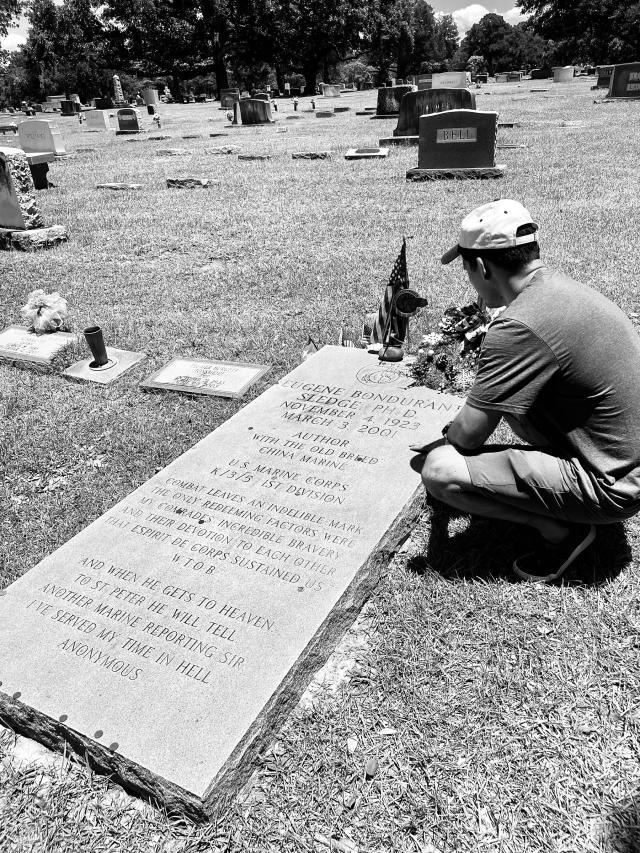 Sledgehammer Sierra Walker  Paying respects to Eugene Sledge, Mobile, Alabama 2022.