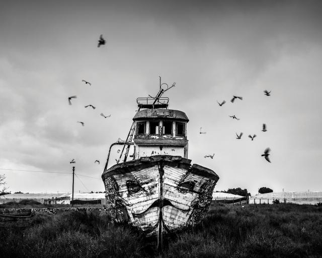 	Almeria CAPT Javier Arcenillas, Spanish Marine Infantry (Ret.) An old boat in a field at Cabo de Gata  in Almeria, Spain.