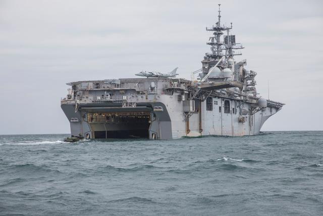 The amphibious assault ship USS Bataan