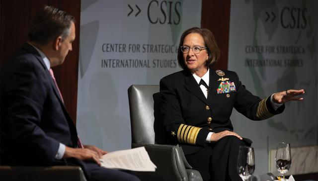 Chief of Naval Operations Admiral Lisa Franchetti discussed Navigation Plan 2024 and Project 33 with Seth Jones at the Center for Strategic and International Studies in September 2024. Both documents are focused on improving the Navy’s near-term readiness for crisis or conflict by 2027. 