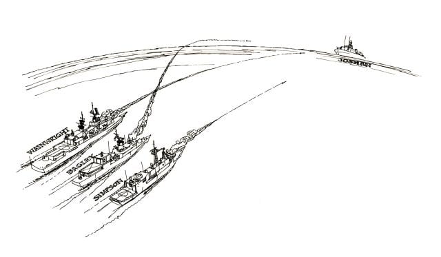 Illustrating the importance  of mutual support, in the Gulf in 1988, the USS Simpson (FFG-56) responded immediately to an Iranian missile attack on another of the ships in its surface action group.