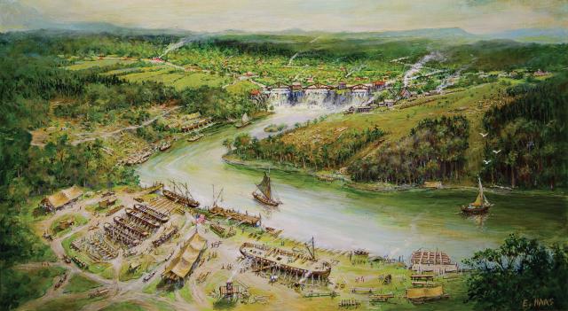 the shipyard on Otter Creek at Vergennes, Vermont