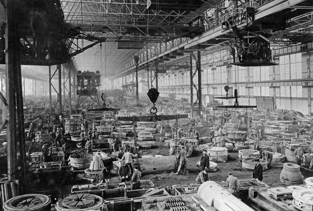 A view of the steel factory of Friedrich Krupp at Essen. Krupp, a great innovator, came up with the use of nickel steel, which revolutionized ship’s armor. He was also instrumental in the rise of the U-boat.