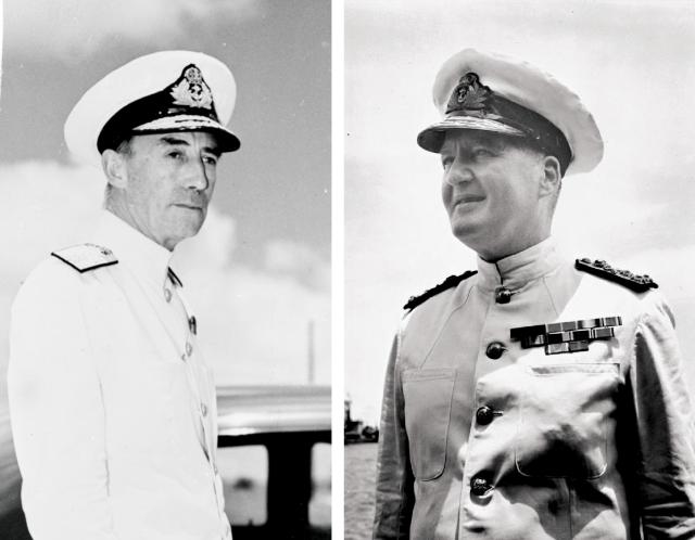Left: Vice Admiral Bernard Rawlings, the British Pacific Fleet’s operational commander, readily accepted the offer for the fleet to serve as a component of the U.S. Third Fleet for operations against the Japanese Home Islands. Right: In December 1944, a year after he had led the naval force that sank the German battle cruiser Scharnhorst, Admiral Bruce Fraser was appointed BPF commander-in-chief, with his headquarters in Sydney, Australia. He would be the British signatory of the Japanese Instrument of Surr