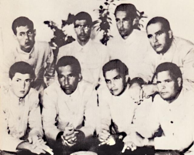 Members of the captured crew of the USS Pueblo, in a propaganda photo issued by the North Korean government.