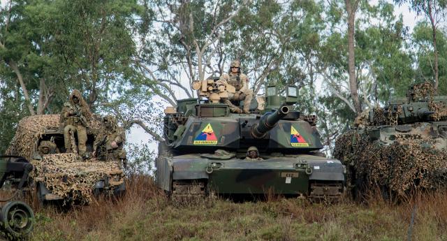 For Talisman Sabre 23, the Army deployed a company of M1A2 Abrams tanks, but training did not include amphibious operations.