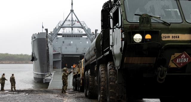 The Marine Corps’ small connectors could not support MPF in an amphibious operation. The Army’s LSV can transport up to 15 M1A2 tanks, but its 12.5-knot speed fully loaded makes combat power vulnerable at sea.