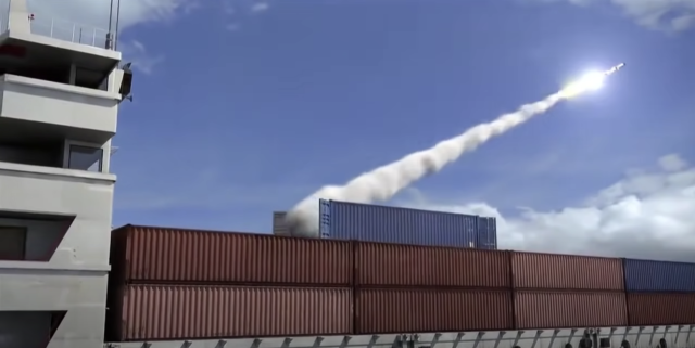 Missile shot from shipping container