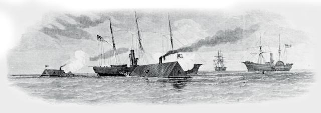 The Palmetto State slams into the ironclads’ first victim, the Mercedita, which would surrender only to make her escape later. While the Rebel gunboats failed to sink or capture any Union ships, they did scatter the blockaders.