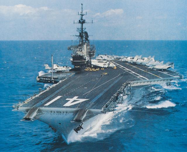 Having unloaded aircraft and weapons in preparation for selected restricted availability (SRA) maintenance in Yokosuka in December 1981, the USS Midway (CV-41) instead reloaded and headed for the coast of Korea.
