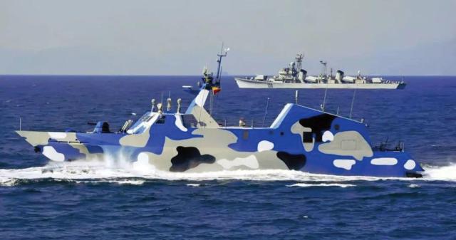 The Chinese People’s Liberation Army Navy has 83 Houbei-class guided-missile boats (PGG) in service. In the South China Sea, the Houbei can remain under an antiaccess/area denial umbrella and execute sea-denial operations against the U.S. Navy.