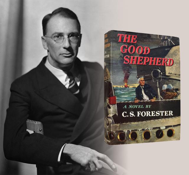 C. S. Forester is best known for his Horatio Hornblower Age of Sail novels, but he was a well-known commodity in Hollywood by the time the United States entered World War II. Hanks based his screenplay for Greyhound on the author’s 1955 novel The Good Shepherd. 