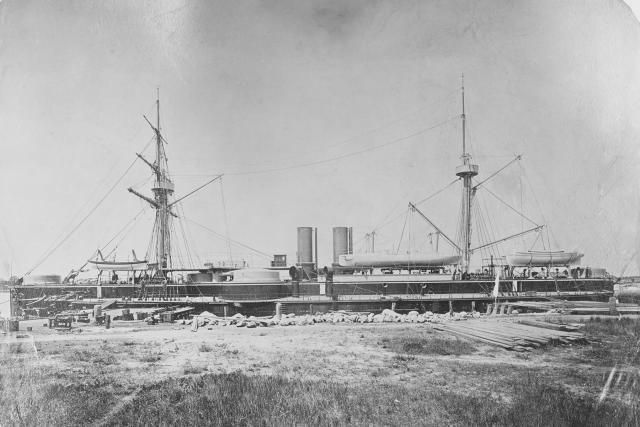 Chinese naval buildup, 19th-century style: The Peiyang Fleet turret ship Ting Yuen was built in Germany in the early 1880s. She and her sister Chen Yuen were “the greatest warships in Asia of their time.”