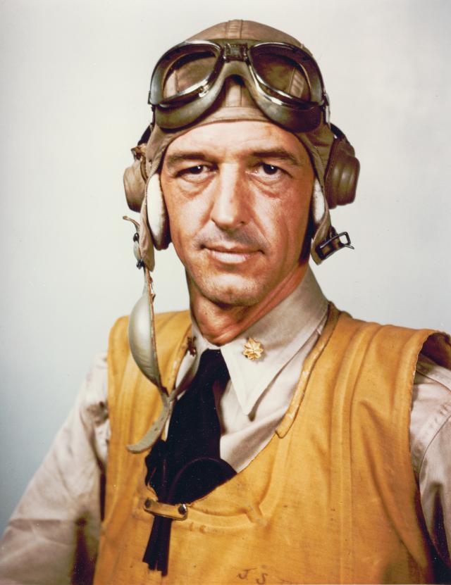 Then–Lieutenant Commander Jimmie Thach, shown in 1942 or 1943