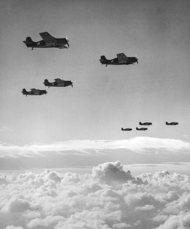 F4F Wildcats flying in formation