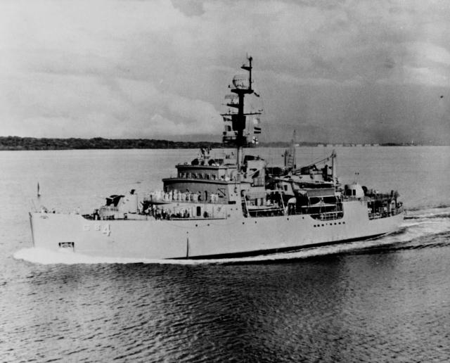 The USS Glacier (AGB-4) as she appear in 1955.