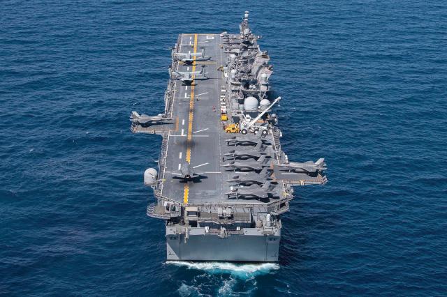 The USS America (LHA-6) experimented with the “Lightning carrier” concept, deploying in October with 13 Marine F-35B Lightning II attack fighters, more than double the ship’s usual number.