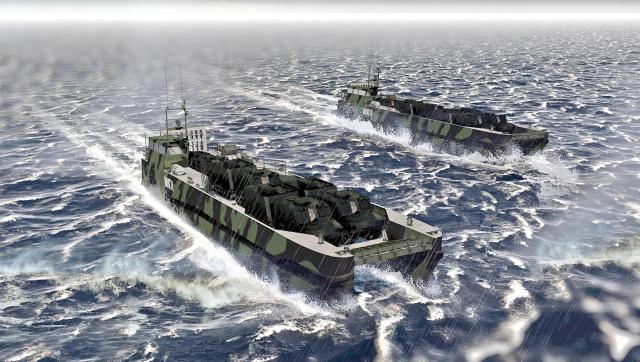 A combination of small fast craft, such as the Mk V special operations craft and the Caimen-90 concept design (shown), would allow rapid movement between and among Japan’s Southwest Islands in the event of invasion or occupation by People’s Liberation Army forces.