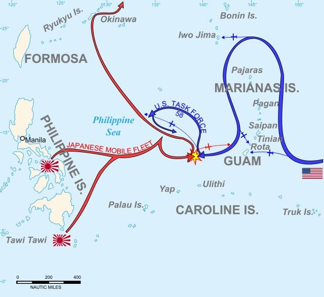Map of the Battle of the Phiippine Sea