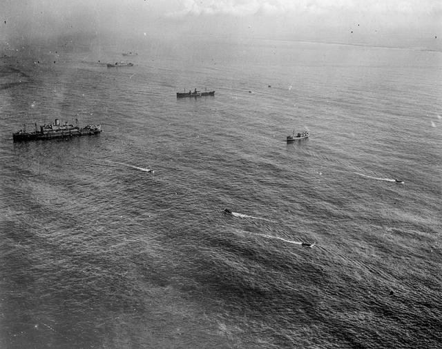 Allied Landing convoy off Fedala, Morocco, December 1942