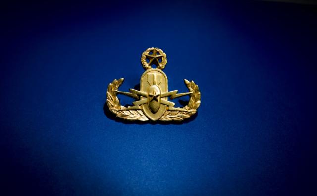 Only the Master Blaster can wear the Gold Master Explosive Ordnance Disposal Badge