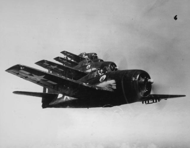 U.S. Navy F6F Hellcat fighter aircraft.