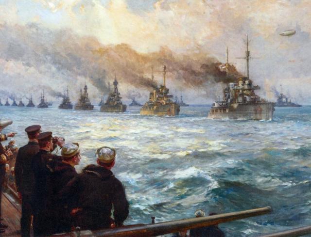 The German High seas fleet passing into the custody of the allies on November 21, 1918.