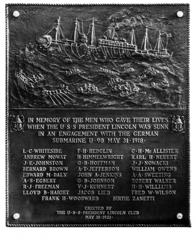 President Lincoln memorial plaque