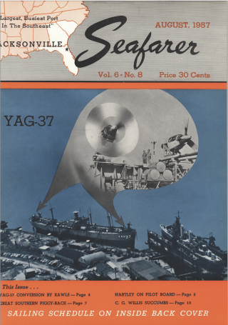 Cover of the Jacksonville Seafarer magazine, August 1957