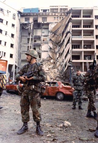 The April 1983 bombing of the U.S. Embassy in Beirut came at a time of dangerously escalating factional violence, from a presidential assassination to the slaughter of refugees. Despite the presence  of a multinational peacekeeping force, the situation worsened, and  the Embassy bombing was a foreshadowing of what would follow  that October.