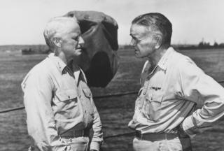 Admirals Chester Nimitz and William “Bull” Halsey in January 1943.