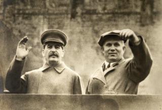 When Joseph Stalin (far left) died in 1953, the power void he left was filled by Nikita Khrushchev (left), who quickly began to erase his predecessor’s memory from the land. Khrushchev ordered a special committee of engineers to ascertain the cause of the Novorossiysk explosion, and eventually called for an end to building big surface warships. 