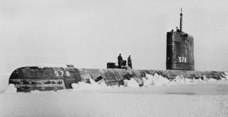 The USS Skate (SSN-578) surfaced at the North Pole on 1 April 1959 during her second polar cruise. In the September 1959 issue, the Skate’s executive officer, Lieutenant Commander William H. Layman, published “Skate Breakthrough at the North Pole.”