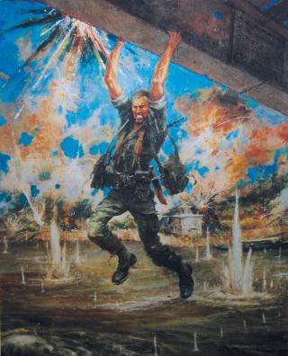 Future Colonel John Ripley was awarded the Navy Cross for his heroic actions in combat destroying the bridge at Dong Ha. In all, he dangled for an estimated three hours—often while under intense enemy fire—to attach 500 pounds of explosives to the bridge, which ultimately destroyed the structure.